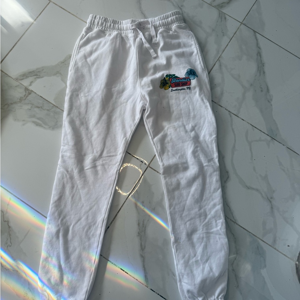 NWT white bandier sweatpants